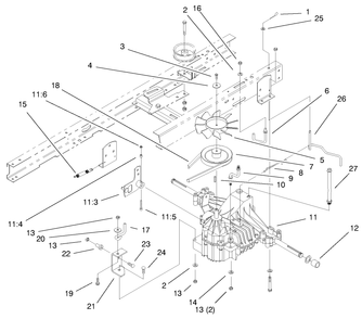 Hydro Transaxle Assembly Diagram and Parts List for 71240 9900001 - 9999999 Toro Lawn Tractor