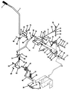 Clutch, Brake And Speed Control Linkage Diagram and Parts List for 41-20OE03 2000001 - 2999999 Toro Lawn Tractor