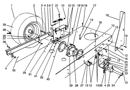 Rear Axle Assembly Diagram and Parts List for 56190 2000001 - 2999999 Toro Lawn Tractor