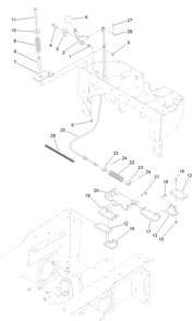 Parking Brake Assembly Diagram and Parts List for 22324 407960000 - 409359999 Toro Lawn Tractor Accessories