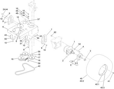 Ground Drive Assembly Diagram and Parts List for 74583 (314000001-314999999)(2014) Toro Lawn Mower