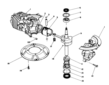 Crankshaft Assembly Diagram and Parts List for 20680 6000001 - 6999999 Toro Lawn Mower