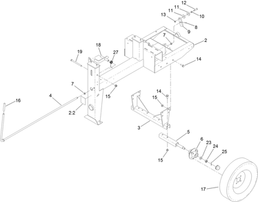 Frame And Axle Assembly Diagram and Parts List for 60212 404320000 - 999999999 Toro Cement Mixer