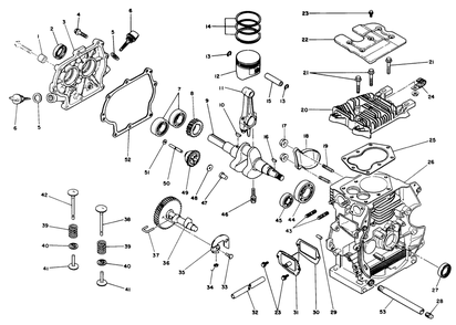 Engine No. 68-8280 Crankcase Assembly Diagram and Parts List for 38505 9000001 - 9999999 Toro Snow Blower