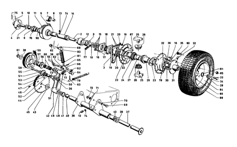 Diffential And Countershaft Assembly Diagram and Parts List for 3104 3000001 - 3999999 Toro Lawn Tractor Accessories