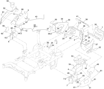 Throttle Cable And Guard Assembly Diagram and Parts List for 74024 416443235 - 417399999 Toro Lawn Tractor