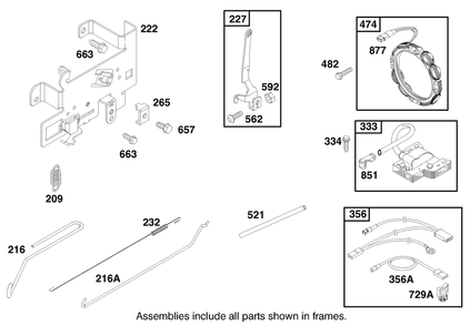 Engine Briggs & Stratton Model 28q777-0668-E1 Diagram and Parts List for 71196 8900001 - 8999999 Toro Lawn Tractor