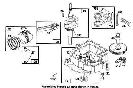Engine Briggs & Stratton Model 28q777-0168-01 Diagram and Parts List for 71192 5900001 - 5999999 Toro Lawn Tractor