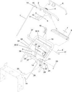 Handle And Control Assembly Diagram and Parts List for 30678 (313000001-313999999)(2013) Toro Lawn Mower