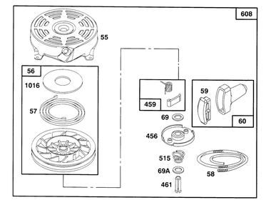 Engine Briggs & Stratton Model 127802-0640-01 Diagram and Parts List for 20442 6900001 - 6999999 Toro Lawn Mower