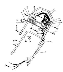 Handle Assembly Diagram and Parts List for 16212 4000001 - 4999999 Toro Lawn Mower