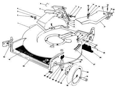 Housing Assembly Diagram and Parts List for 20624 6000001 - 6999999 Toro Lawn Mower