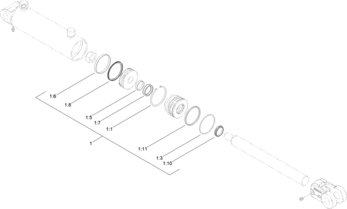 Hydraulic Cylinder Assembly No. 145-3202 Diagram and Parts List for 22352 412900000 - 999999999 Toro Lawn Tractor Accessories