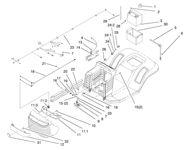 Electrical Assembly Diagram and Parts List for 71196 8900001 - 8999999 Toro Lawn Tractor