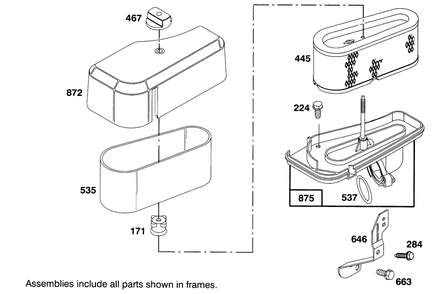 Engine Briggs & Stratton Model 286707-0453-01 Diagram and Parts List for 71202 5900001 - 5999999 Toro Lawn Tractor