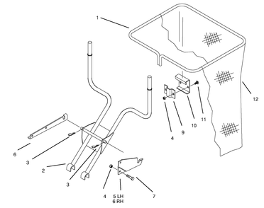 Bag & Frame Asm Diagram and Parts List for 79301 7900476 - 7999999 Toro Lawn Tractor Accessories