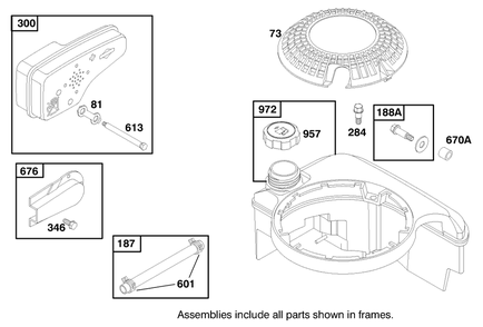 Engine Briggs & Stratton Model 127702-1745-E1 (Serial No. 8901374 & Up) Diagram and Parts List for 16401 890000001 - 899999999 Toro Lawn Mower