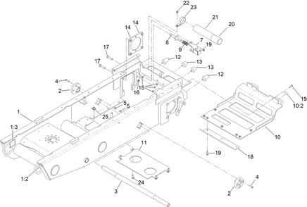 Frame Assembly Diagram and Parts List for 68141 400000000 - 408899999 Toro Lawn Tractor Accessories