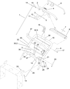 Handle And Control Assembly Diagram and Parts List for 39674 (313000001-313999999)(2013) Toro Lawn Mower