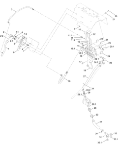 Auxiliary Hydraulic Valve Assembly Diagram and Parts List for 22218 411800000 - 999999999 Toro Lawn Tractor Accessories