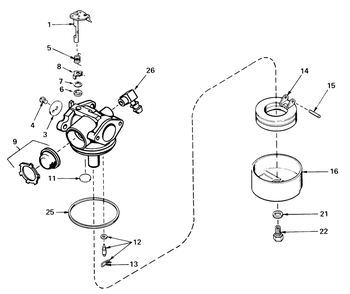 Carburetor No. 632050 Diagram and Parts List for 18095 9000001 - 9999999 Toro Lawn Mower