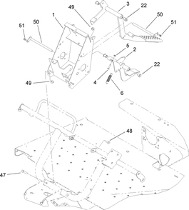 Pedal Assembly Diagram and Parts List for 12004TC 260000001 - 260999999 Toro Lawn Tractor