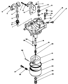 Carburetor Assembly Diagram and Parts List for 30170 1000001 - 1999999 Toro Lawn Tractor Accessories