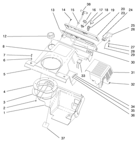 Shroud Assembly Diagram and Parts List for 38425 7900001 - 7999999 Toro Snow Blower