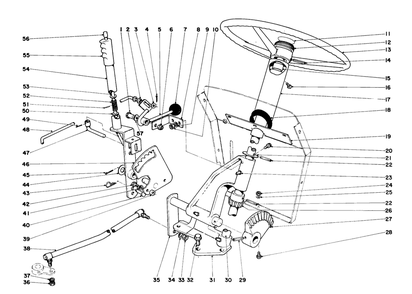 Steering And Lift Arm Assembly Diagram and Parts List for 55402 0000001 - 0999999 Toro Lawn Tractor