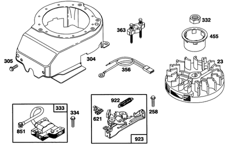 Engine Briggs & Stratton Model 124702-3115-01 Diagram and Parts List for 20436WF 39000001 - 39999999 Toro Lawn Mower