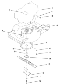 Engine & Blade Assembly Diagram and Parts List for 22171 9900001 - 9999999 Toro Lawn Mower