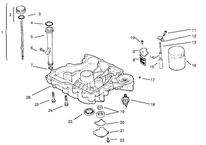 Oil Pan/Lubrication-Kohler Diagram and Parts List for 72045 7900001 - 7999999 Toro Lawn Tractor
