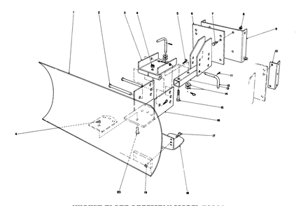 Grader Blade Assembly Model 59099 Diagram and Parts List for 38080 7000001 - 7999999 Toro Snow Blower