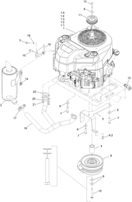 Engine Assembly Diagram and Parts List for 74532 417100000 - 418049999 Toro Lawn Tractor