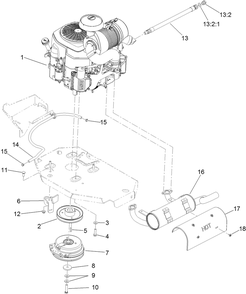 Engine, Clutch And Muffler Assembly Diagram and Parts List for 74901 (312000001-312999999)(2012) Toro Lawn Mower