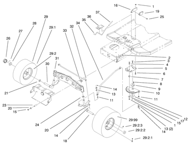 Steering Assembly Diagram and Parts List for 71240 9900001 - 9999999 Toro Lawn Tractor