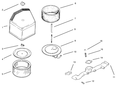 Air Cleaner, Filtration/Intake Manifold Diagram and Parts List for 30183 890001 - 899999 Toro Lawn Tractor Accessories