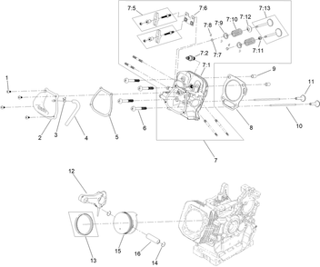 Piston And Head Assembly Diagram and Parts List for 38891 409000000 - 411399999 Toro Snow Blower