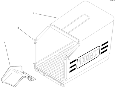Grass Bag Assembly Diagram and Parts List for 21013 8900001 - 8999999 Toro Lawn Mower