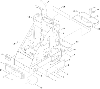 Frame Assembly Diagram and Parts List for 22337CP 410400000 - 999999999 Toro Lawn Tractor Accessories