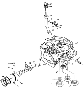 12.5hp Engine Cylinder Block Assembly Diagram and Parts List for 32-10B503 2000001 - 2999999 Toro Lawn Tractor