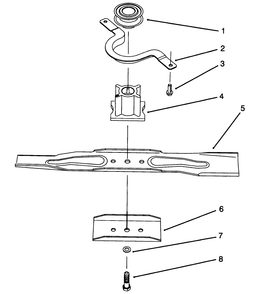 Blade Assembly Diagram and Parts List for 20806B 4900001 - 4999999 Toro Lawn Mower