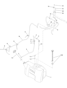 Fuel Tank Assembly Diagram and Parts List for 74536TE 413000000 - 417999999 Toro Lawn Tractor