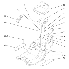 Seat Assembly Diagram and Parts List for 71219 7900001 - 7999999 Toro Lawn Tractor