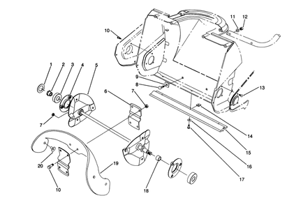 Auger Assembly Diagram and Parts List for 38175 1000001 - 1999999 Toro Snow Blower