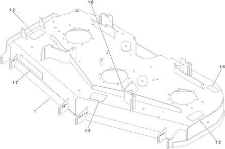 Deck Decal Assembly Diagram and Parts List for 74056TE 409854776-411423980 Toro Lawn Tractor
