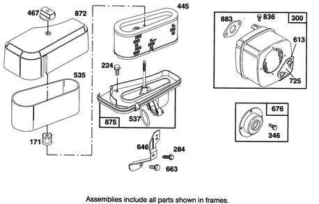 Engine Briggs & Stratton Model 28b707-0122-01 Diagram and Parts List for 70141 49000001 - 49999999 Toro Lawn Tractor