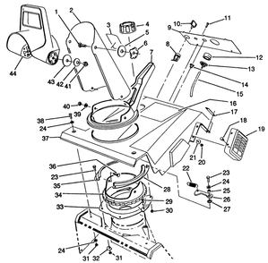 Upper Shroud Assembly Diagram and Parts List for 38190 0000001 - 0999999 Toro Snow Blower