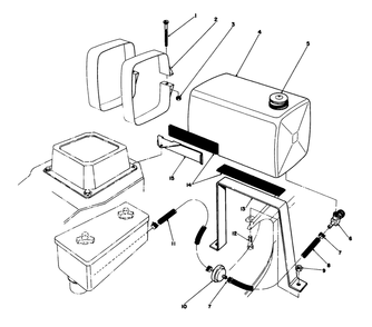 Gas Tank Assembly Diagram and Parts List for 22525 8000001 - 8999999 Toro Lawn Mower