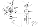 Carburetor Diagram and Parts List for 38010 9000001-9999999 - 1979 Toro Snow Blower